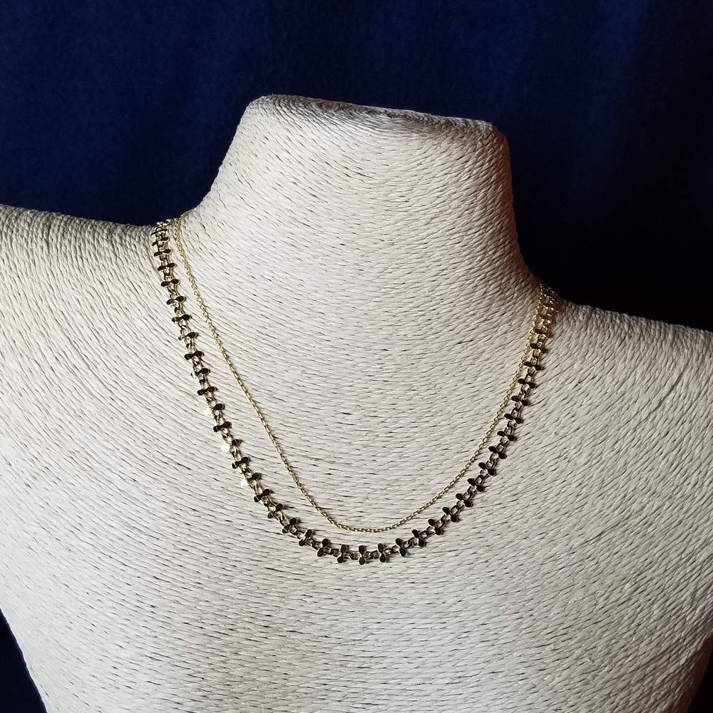 Tell Your Story: Move On Chain Choker Necklace 18K Gold Rhodium Dipped Brass